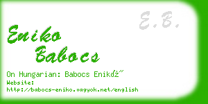 eniko babocs business card